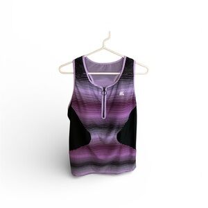 ZeroXposur Purple and Black Striped Tank Top